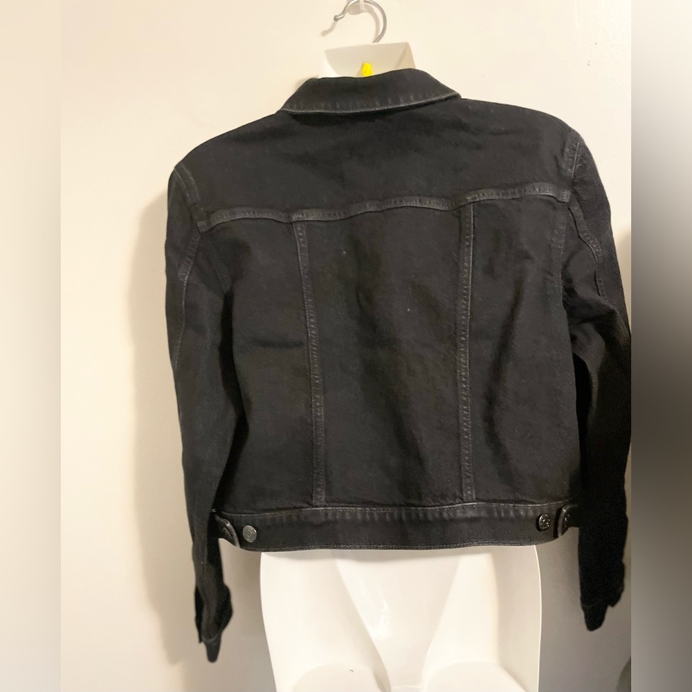 Sz US L Reitmans denim jacket black button up long sleeve,collar new with tags - Picture 7 of 9